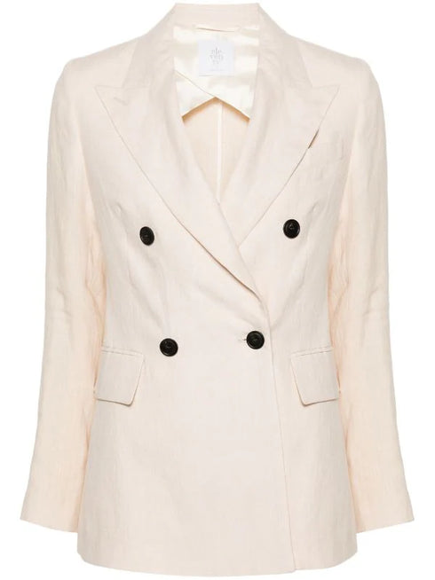 double-breasted linen blazer